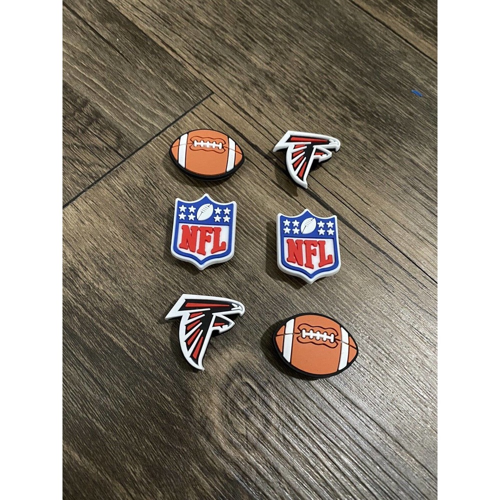 Atlanta Falcons Football Team Charm For Crocs Shoe Charms Bracelet - 6 Pieces